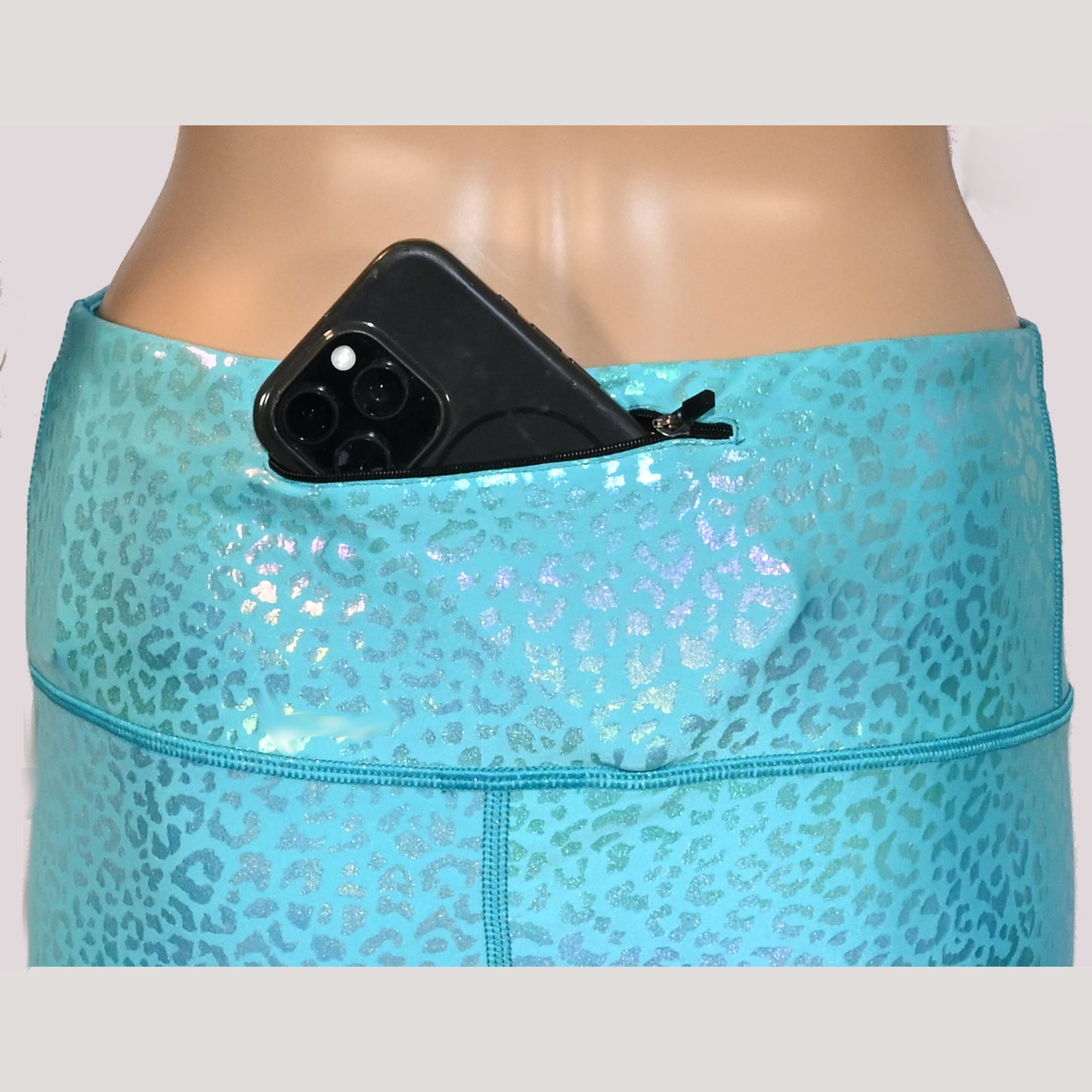 Premium Metallic & High-Shine Foils Print Leggings with Bra
