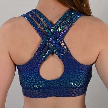 Premium Metallic & High-Shine Foils Print Leggings with Bra