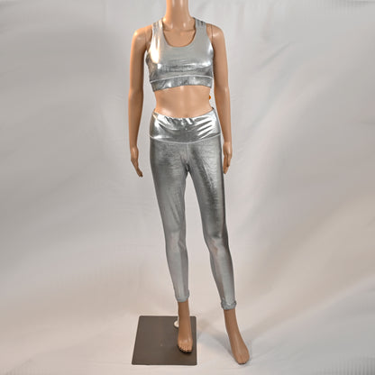 Shiny Metallic Wet look Leggings and Bra