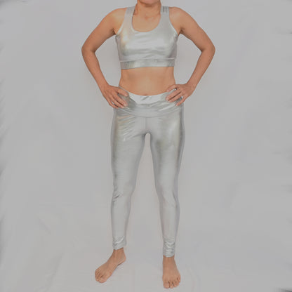 Shiny Metallic Wet look Leggings and Bra