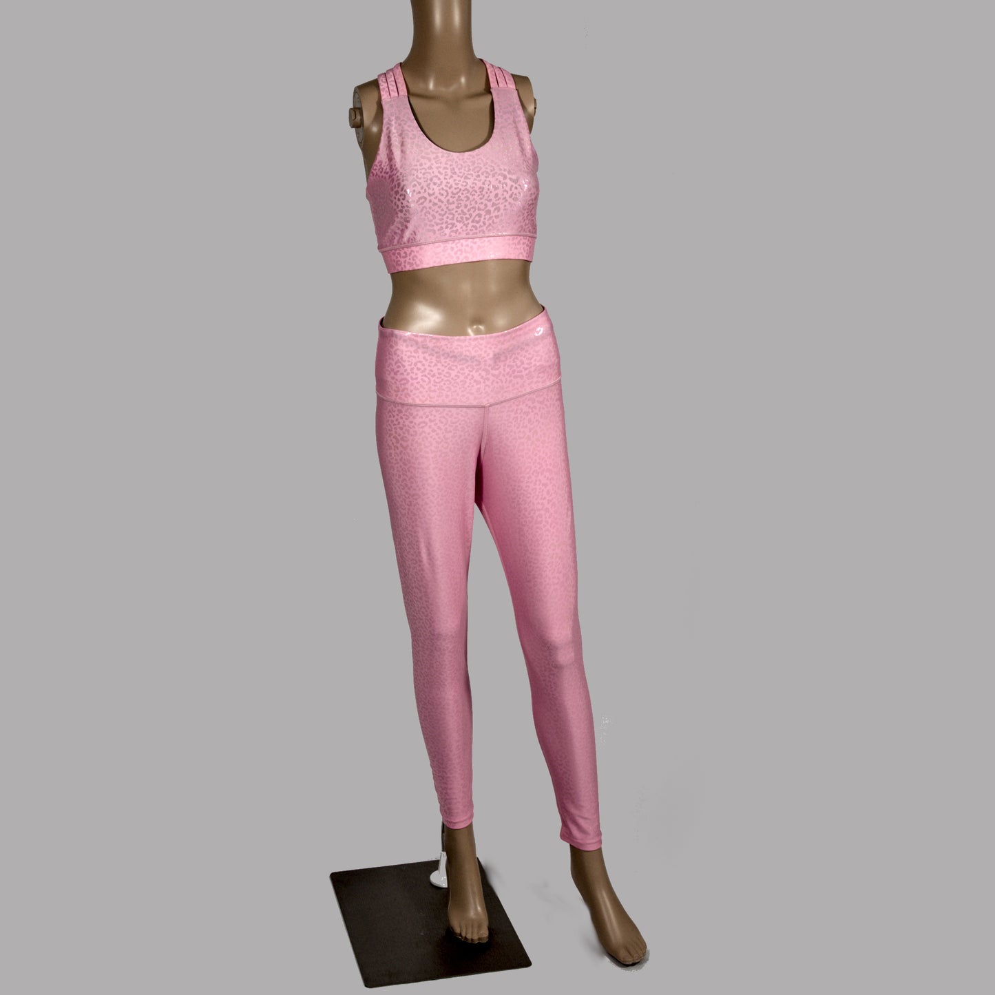 Premium Metallic & High-Shine Foils Print Leggings with Bra