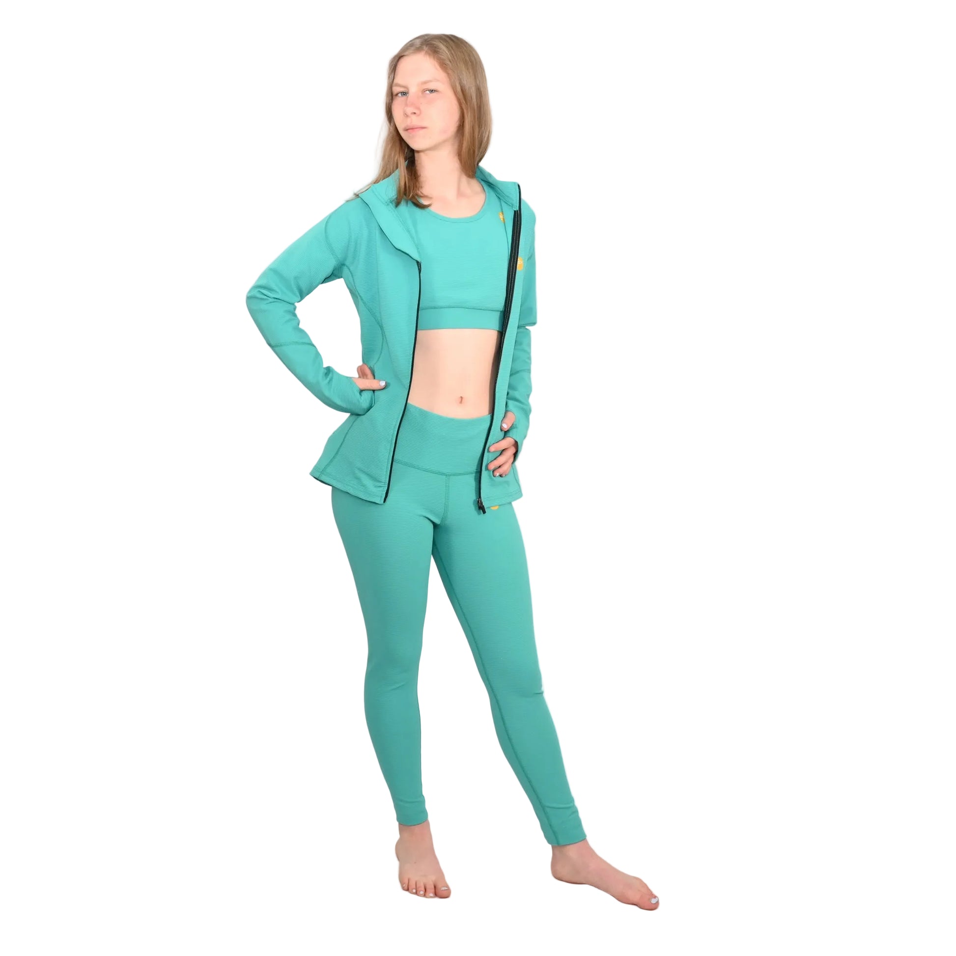 Ribbed set Teal